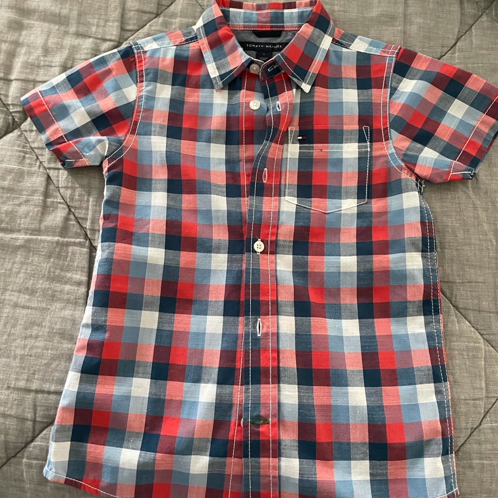 Boys Short Sleeve Tommy Hilfiger Button Down Shirt